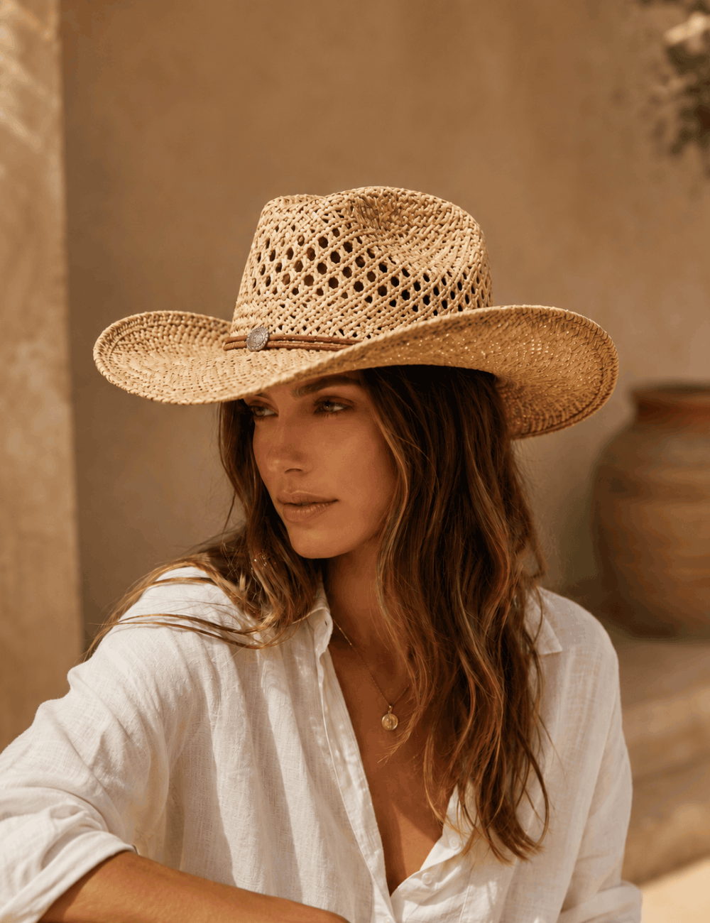Chapeau cowboy paille