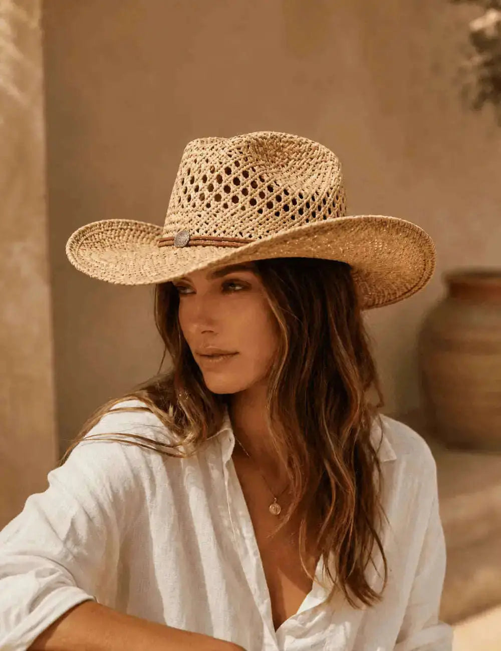 Chapeau cowboy paille