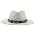 Chapeau de Paille avec Bandeau en Cuir