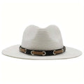 Chapeau de Paille avec Bandeau en Cuir