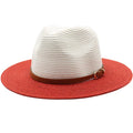 Chapeau de Paille Blanc et Rouge