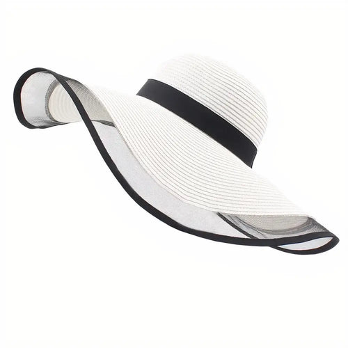 Chapeau de Paille Blanc pour Femme