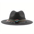 Chapeau de Paille Décoré pour Femme