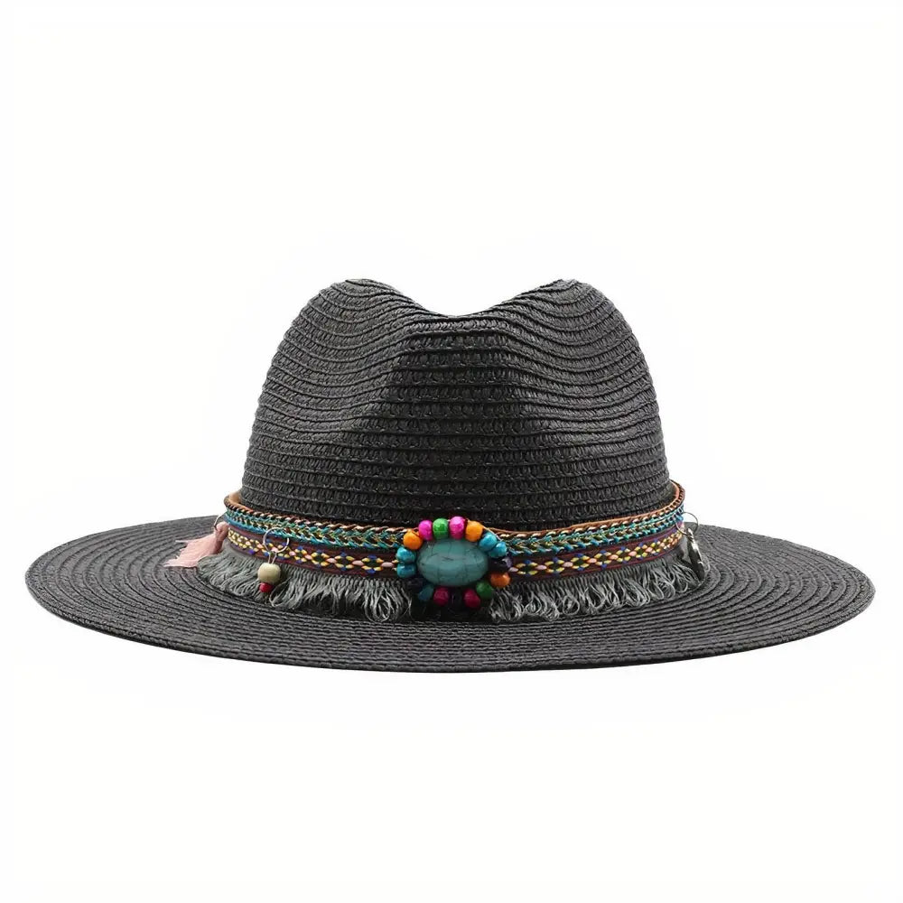 Chapeau de Paille Décoré pour Femme