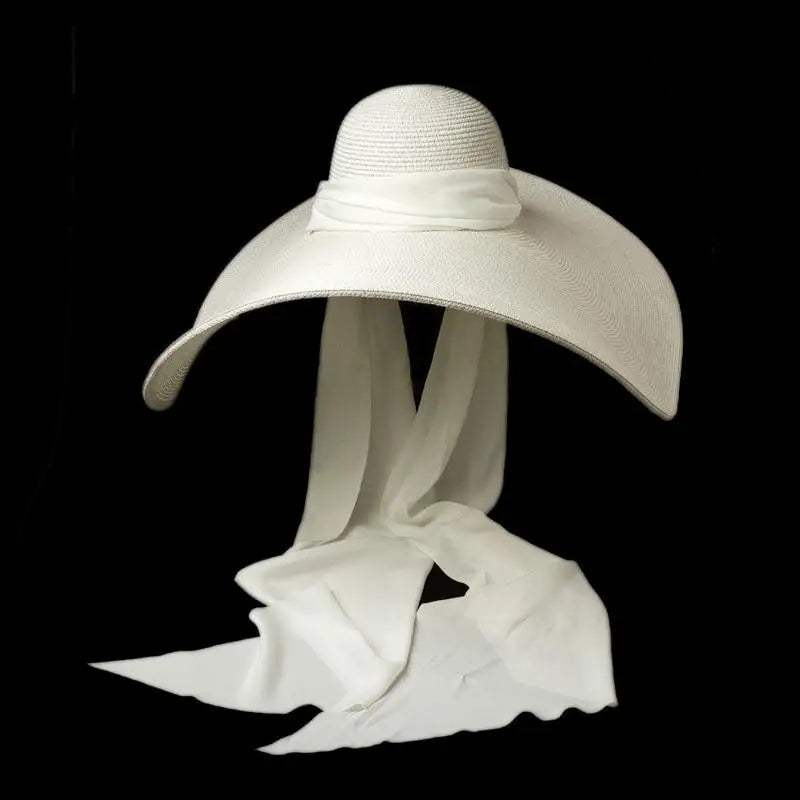 Chapeau de Paille Mariage Large