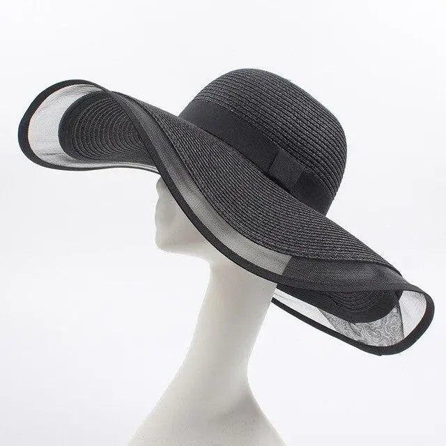 Chapeau de Paille Noir pour Femme