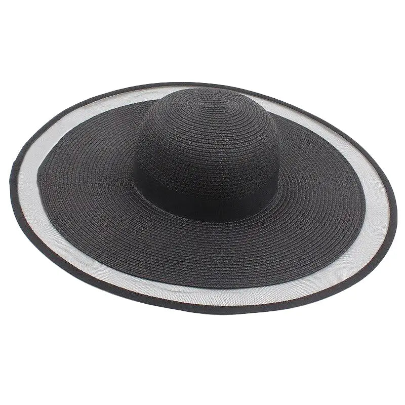 Chapeau de Paille Noir pour Femme