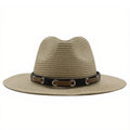 Chapeau de Paille Panama Lanière en Cuir