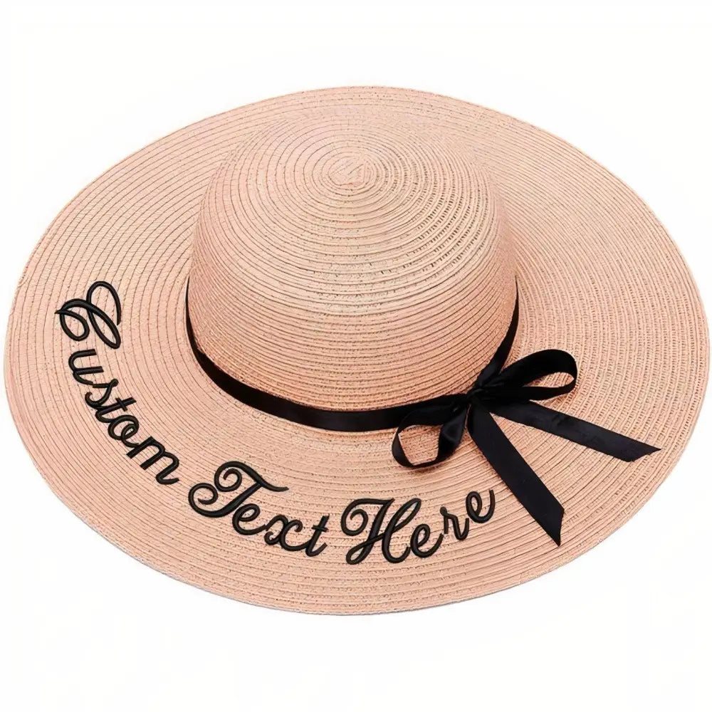 Chapeau de Paille Personnalisé - Rose