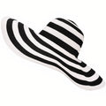 Chapeau de Paille Rayures Noir et Blanc