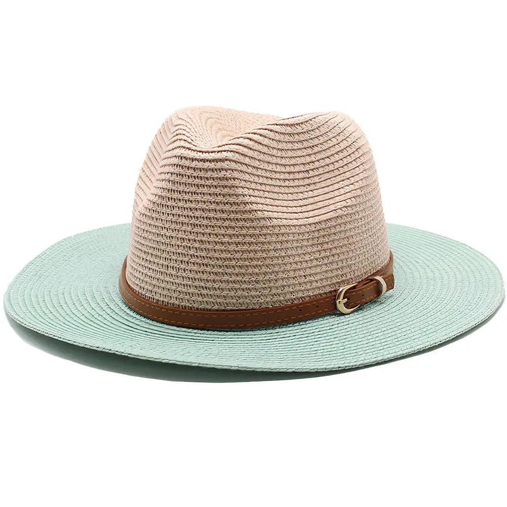Chapeau de Paille Été Bicolore Femme